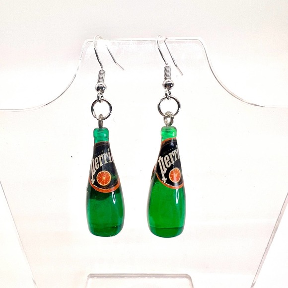 Perrier Bottle Earrings - Drink Earrings- Beverage Earrings - Sparkling Water - Picture 1 of 8